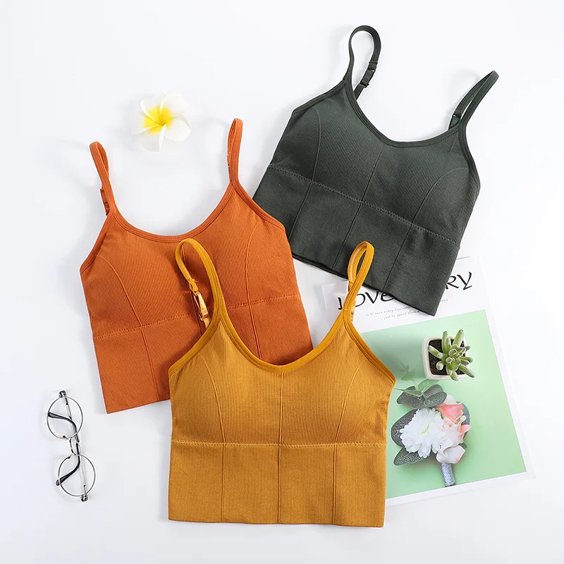 Women Lingerie Bra Women Tube Tops Wireless Bra Women Sling Solid Vest With Pad Girls Sexy Tube Top U Type Back Seamless