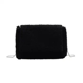 

Fashion Women Plush Crossbody Bags Casual Solid Color Female Purse Shoulder Bag for Girls Chain Messenger Handbag Bolsas Mujer