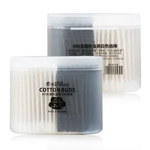 Средство для снятия макияжа ватная палочка 300 скраб в коробке с двойной головкой многоцелевой ватный тампон черный белый