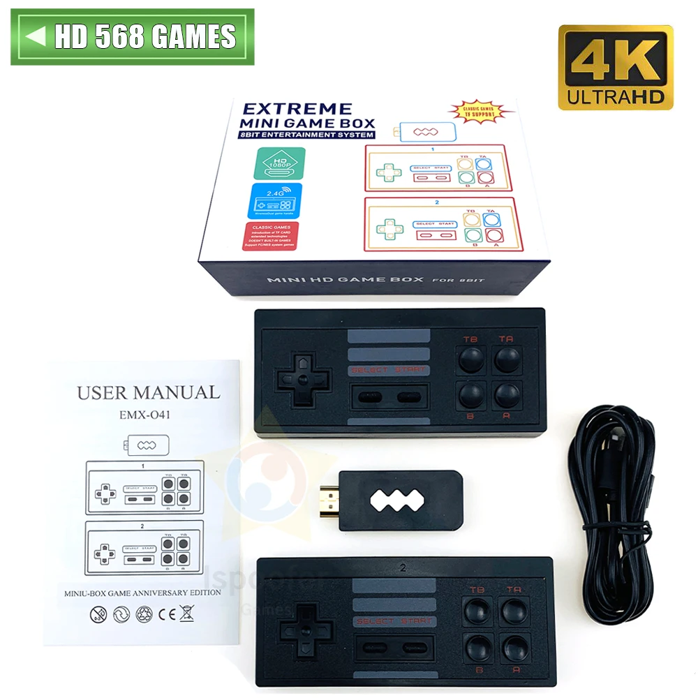 Новая видеоигровая консоль 4K HDMI со встроенными 568/ 600 классическими играми мини