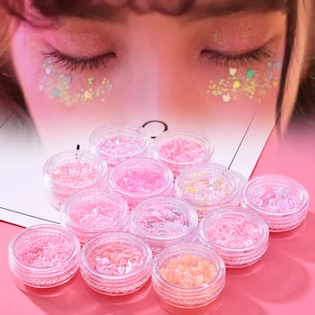 

12 Box Mermaid Half Pearl Laser Sequin 3D Nail Decoration Accessories Ozdoby Do Paznokci Dreamy Facial Decoration DIY Eye Makeup