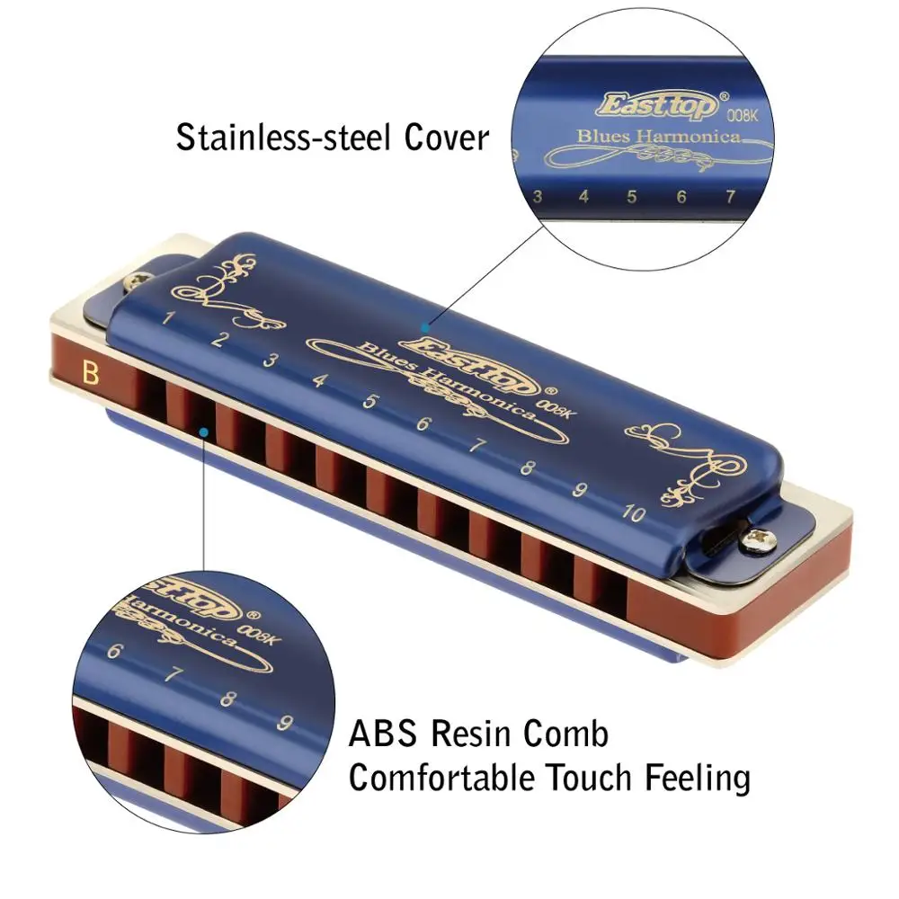 East top Harmonica professional Diatonic Blues Harmonica Mouth Organ for Player Beginner Birthday Gift diatonic harmonica kids harmonica