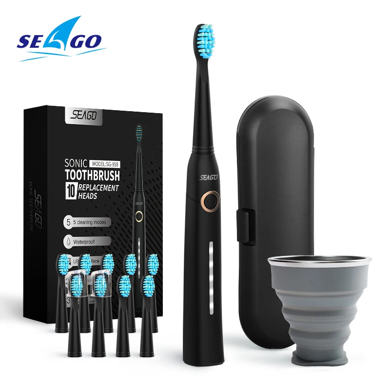 Seago Sonic Электрический Зубная щётка электрическая зубная щетка USB Перезаряжаемые