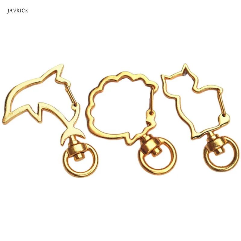 

Key Ring Keychain DIY Handmade Making Accessories Molds Shell Cat Dolphin Shape Buckle Crystal Epoxy Mold