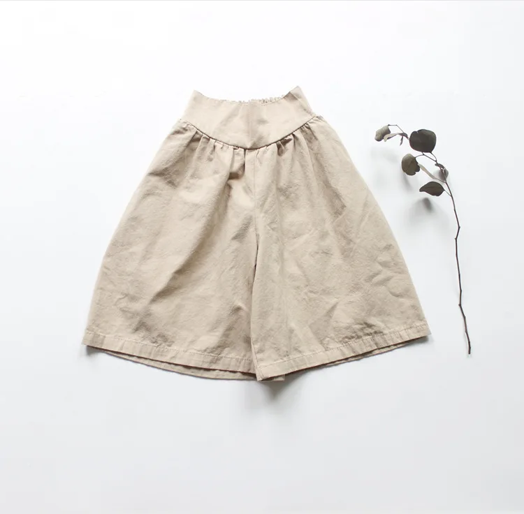 Новые осенние Широкие штаны в Корейском стиле для маленьких девочек повседневные шикарные детские брюки клетчатая детская юбка-брюки