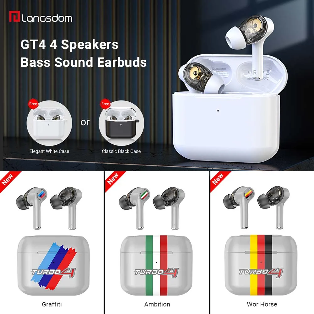 Беспроводные наушники Langsdom 2021 TWS игровая гарнитура Bluetooth-совместима с двойным