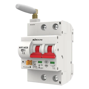 

2P WiFi Intelligent Circuit Breaker with Energy Monitoring and Meter Function Compactible with Alexa and Google Home