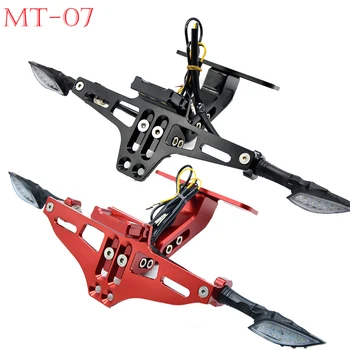 

Universal Motorcycle Part For Yamaha MT07 MT-07 FZ07 XSR700 MT 07 MT09 MT-09 MT 09 License Plate Holder Frame Bracket LED Light