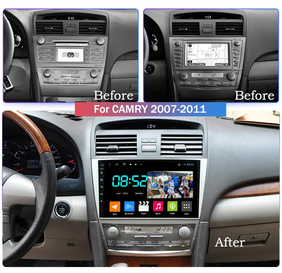 Android 8,1 автомобильный DVD 1din мультимедийная система Navi для Toyota Camry 2007-2011 Автомобильный gps навигатор головное устройство BT SWC wifi
