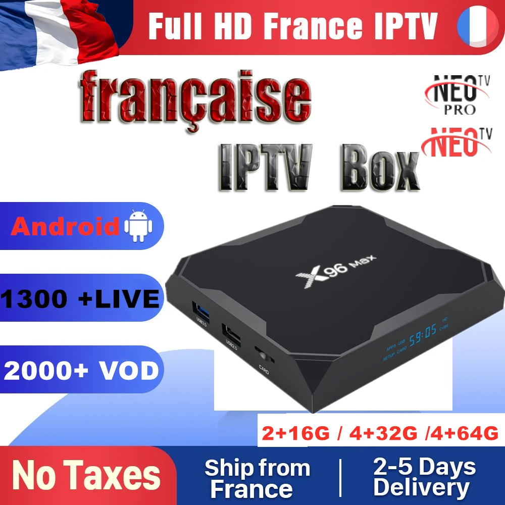  French IPTV Android BOX X96MAX NEOTV Iptv subscription Europe French Arabic Italian belgium spanish