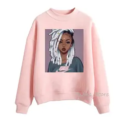 Sudaderas para mujer Melanin Poppin толстовки черный Африканский kawaii Девушка Печатных меланин поппин розовый свитер женская одежда уличная Весна Осень