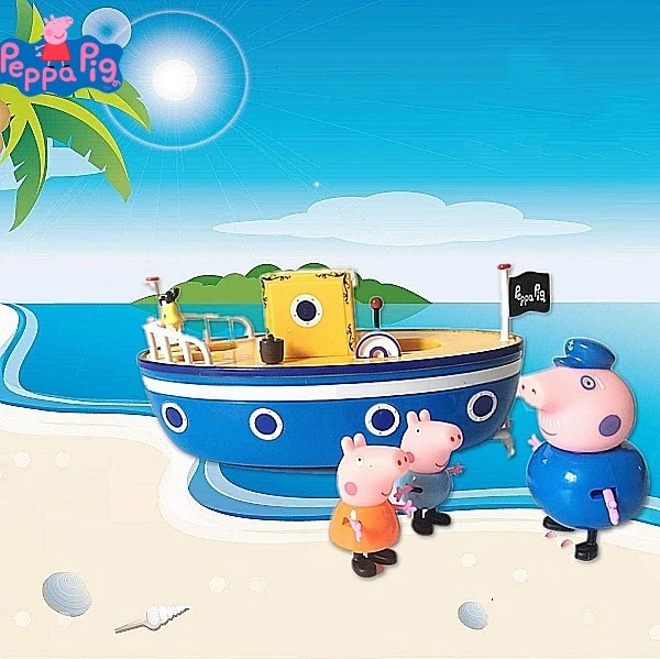 

Peppa Pig Sailing Ship toys DiY Model George Family Anime Figure Toys Set Action Figure Toys for kid's Birthday Gifts christmas