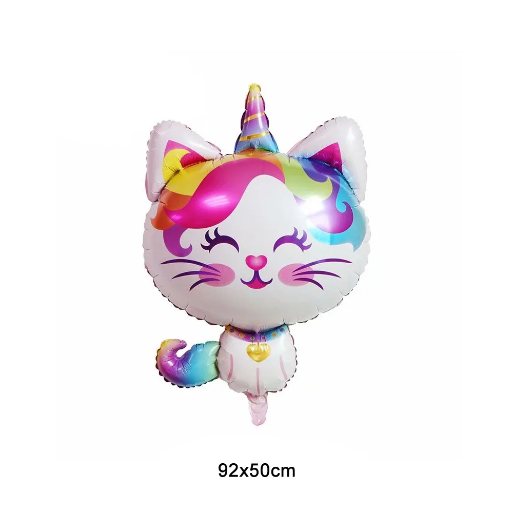 

1pcs Cute Rainbow Unicorn cat balloon babyshower party decoration Foil Balloons animal theme Baby Girl party supplies toy globos