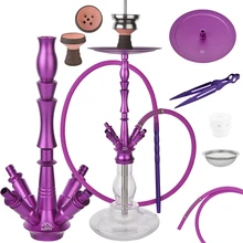 Алюминиевый кальян набор наргиле чаша для курения силиконовая стеклянная трубка для воды портативный шланг для кальяна аксессуары для кальяна