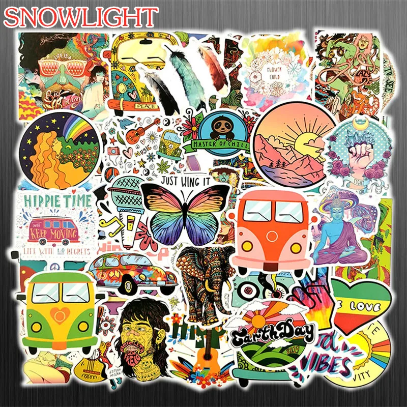 10/30/50 Pcs/pack Colorful Peace Series Graffiti Hippie Stickers For DIY Sticker Luggage Laptop Skateboard Guitar Toy Sticker
