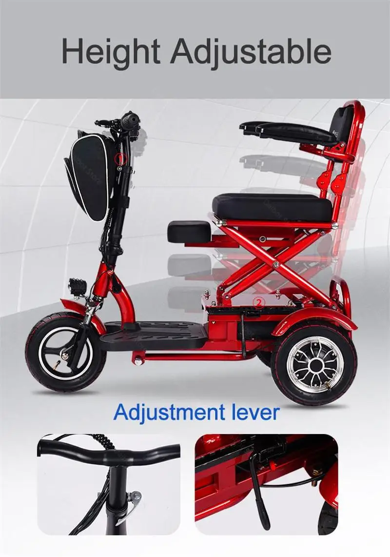 Smart Electric Scooter Tricycle 3 Wheels Electric Scooters 48V 20AH 80KM Portable Folding Electric Scooter For ElderlyDisabled (12)