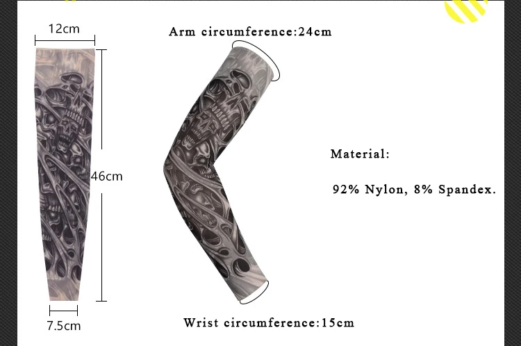 Темная система нарукавники татуировки мужские/женские ледяные рукава УФ-защита принты Код высокая эластичность жира людей носить