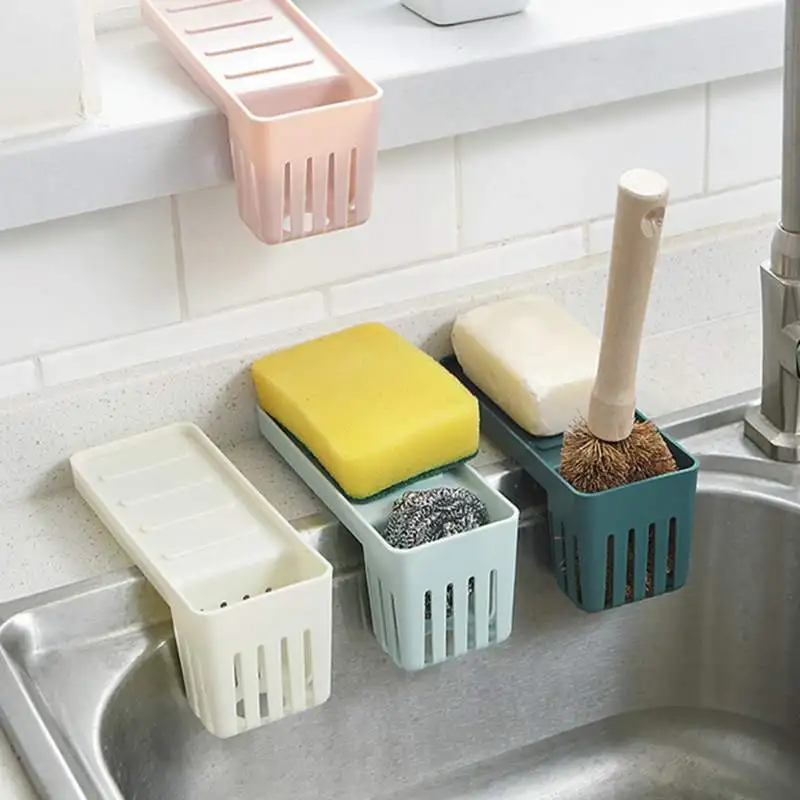 

Kitchen Cleaning Supplies Soap Rack Plastic Sponge Scrubber Storage Rack Basket Drain Rack Multi-Purpose Debris Storage Rack
