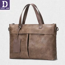 DIDE деловой мужской портфель сумка из искусственной кожи Роскошная брендовая сумка для ноутбука от дизайнера мужской офисный портфель сумка цвета хаки