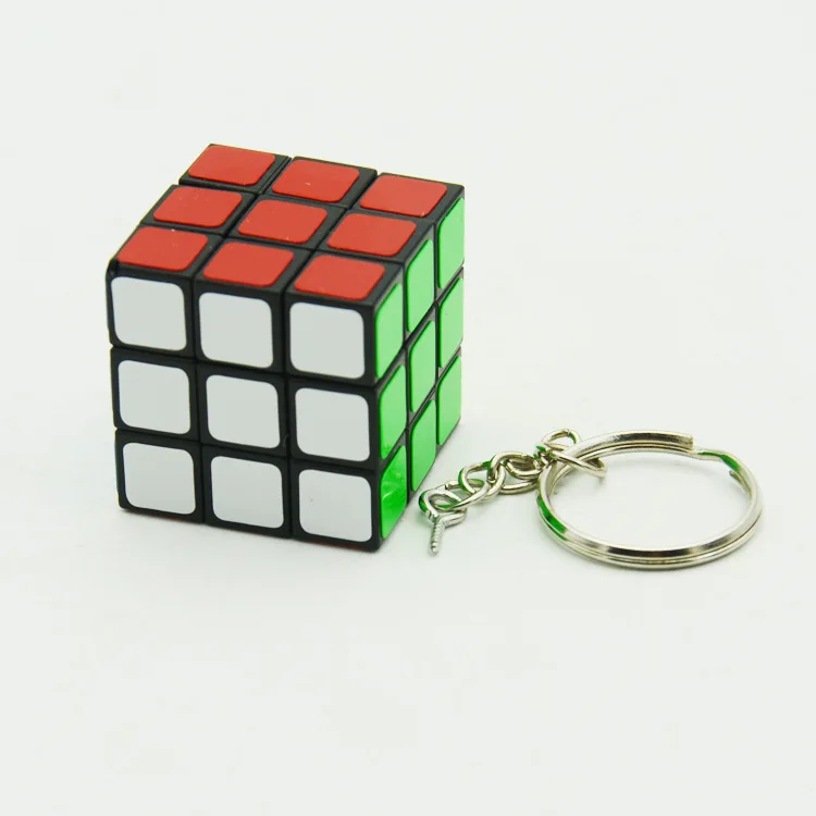 

[Music Party 3CM Keychain Rubik's Cube] OPP Paperback PVC Sticker ABS Raw Material 3.0 Rubik's Cube Pendant High Quality