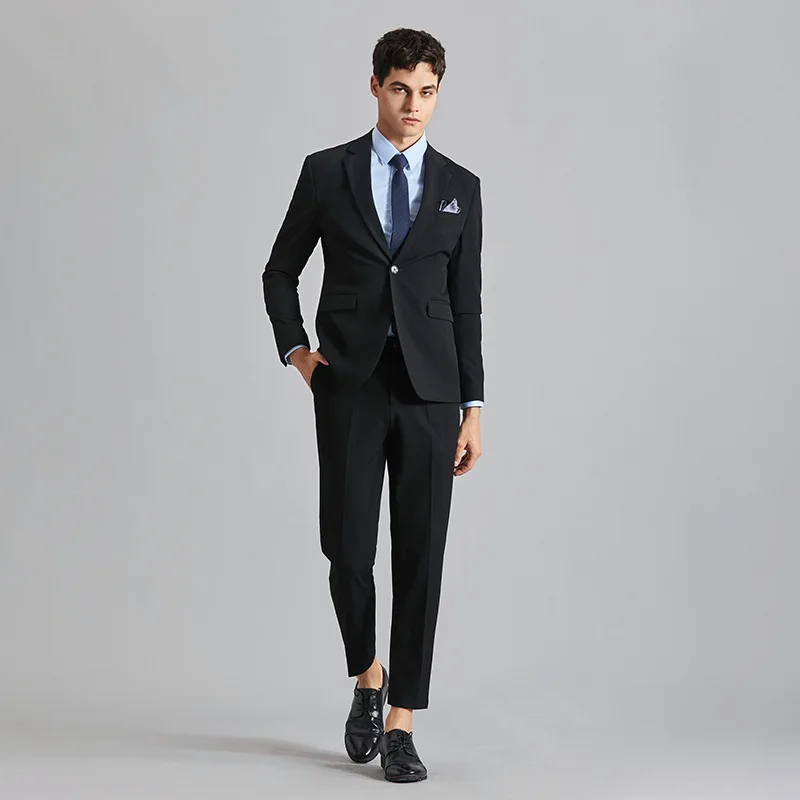 

Spring Autumn New Tailor Made Fashion Handsome Black Men Blazer Slim Fit Tuxedo Groomsmen For Wedding Dress Dinner Party Suits