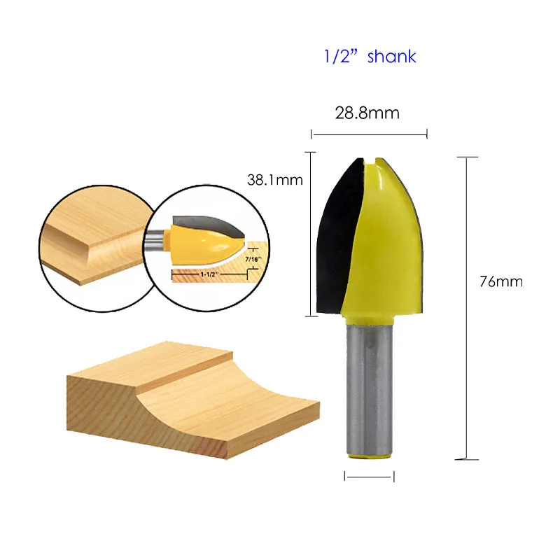 4PC 1/2"shank Shank Panel Raiser Router Bit - Vertical - Ogee Bead - cutter woodworking bits wood milling cutter