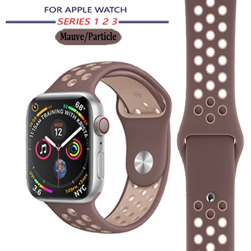 46-Mauve Particle Ремешок для спортивных часов для apple watch band 42 мм/38 мм apple watch 4 3 2 band iwatch band 44 мм/40 мм браслет ремень часы аксессуары - Цвет ремешка: 46-Mauve Particle