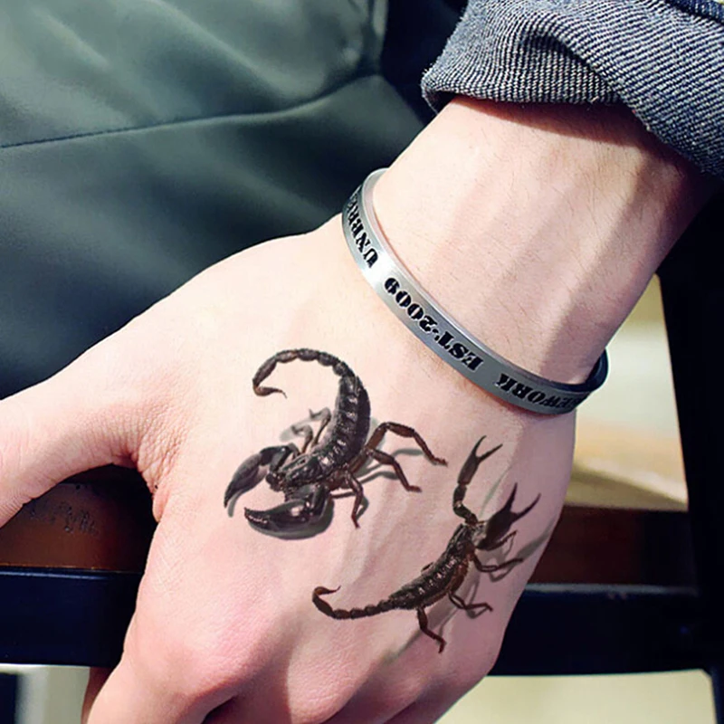 1/5pcs 3D Spider Halloween Tattoo Water Transfer Flash Tatoo Fake Tattoo Waterproof Temporary Tattoo Sticker For Men Women