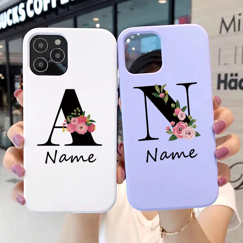 Flowers Custom Capital Letters Case For iPhone 5