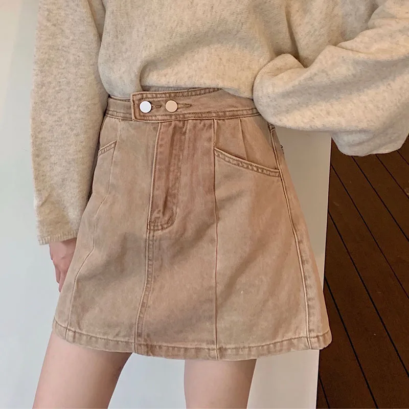 Faldas mujer moda новые мини ампир карманы сладкий стиль весна осень moda feminina высокая талия юбки женская одежда дамы