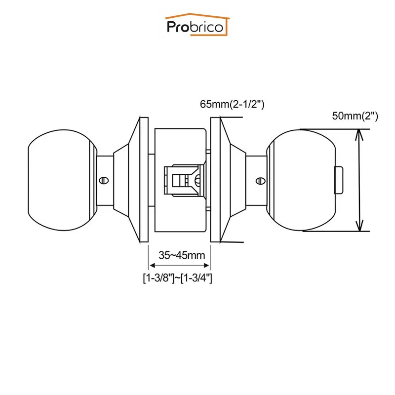 Probrico дверные ручки с ключом, масляные круглые дверные ручки с ключом, так же замок для входа, поворотный замок, ручка для спальни