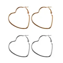 1 paar Neue Mode Hohl Pfirsich Herz Ohrring Metall Beschichtung Ornamente Einfache Baumeln Ohrringe Für Frauen Kupfer Brincos Schmuck