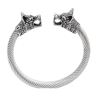 

316L stainless steel Wire bracelet Punk Viking armband Vikings WOLF bracelets & bangles Men bangle Nordic Europe