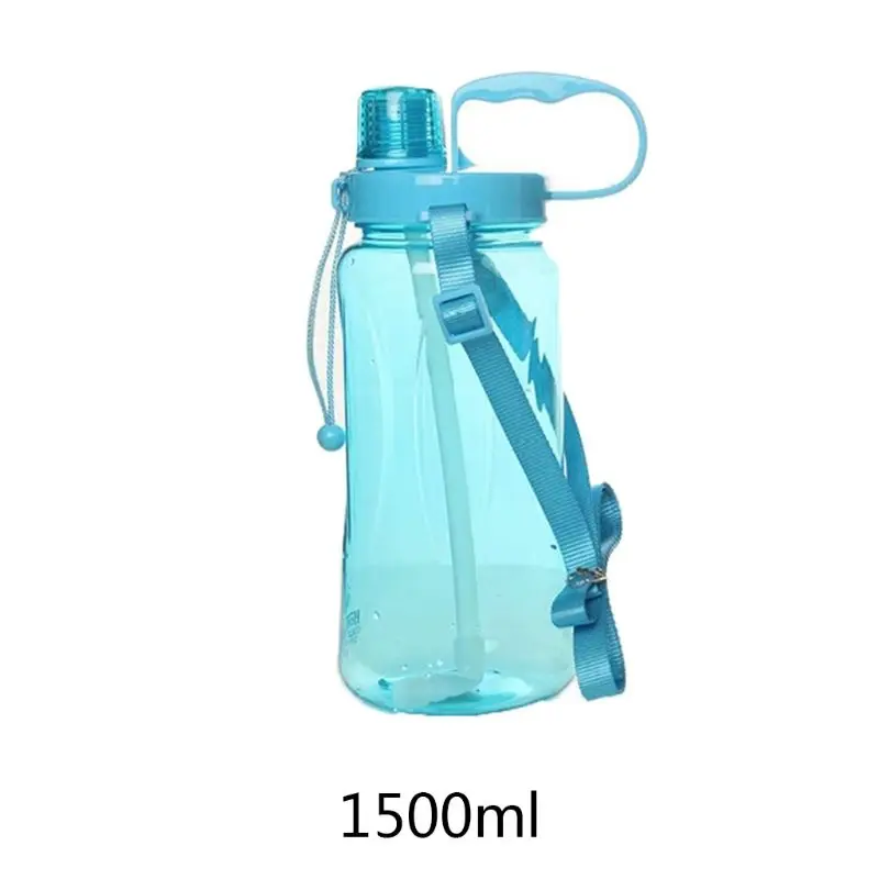 Blue 1500 ml Модная Спортивная бутылка для воды фитнес тренажерный зал Кемпинг Открытый Пикник Велоспорт чайник Портативный Легкий - Цвет: Blue 1500 ml