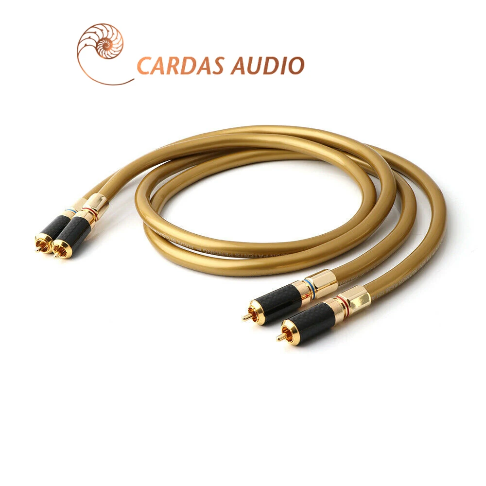 Пара HI Fi RCA-кабелей Hifi Audio Cardas Hexlink Golden 5-C с разъемом RCA из углеродного волокна