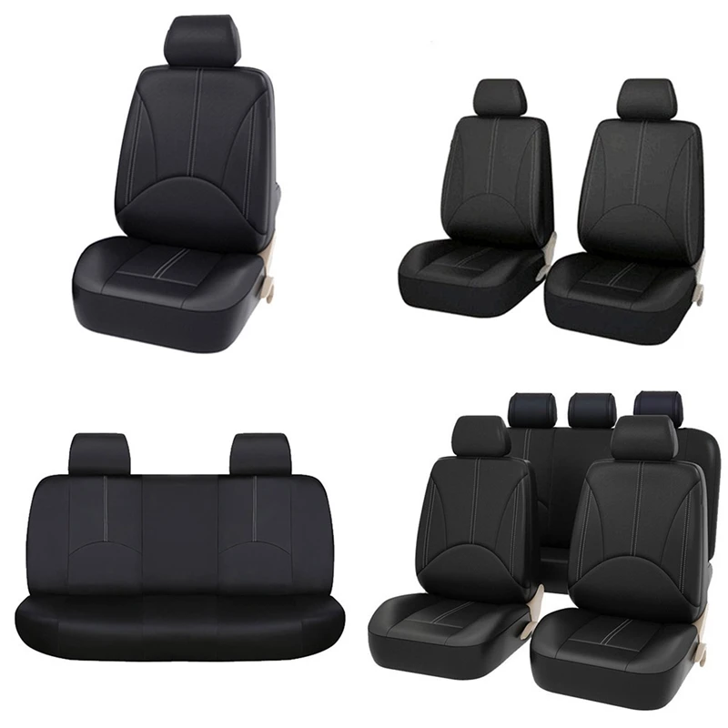 

PU Leather Car Seat Covers Universal High Quality Back Bucket Front/Rear Seat Cushion Pad Protection Covers Automobile Interior