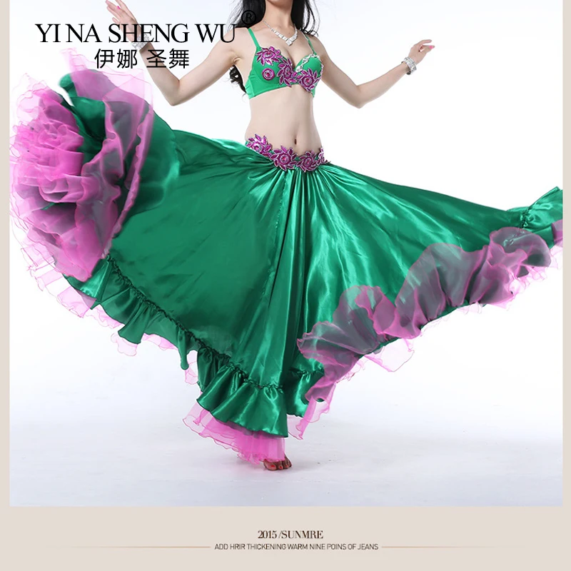5 Pièces Costume De Danse Du Ventre Professionnel Pour Femme Ensemble D Accessoires Haut Et Jupe