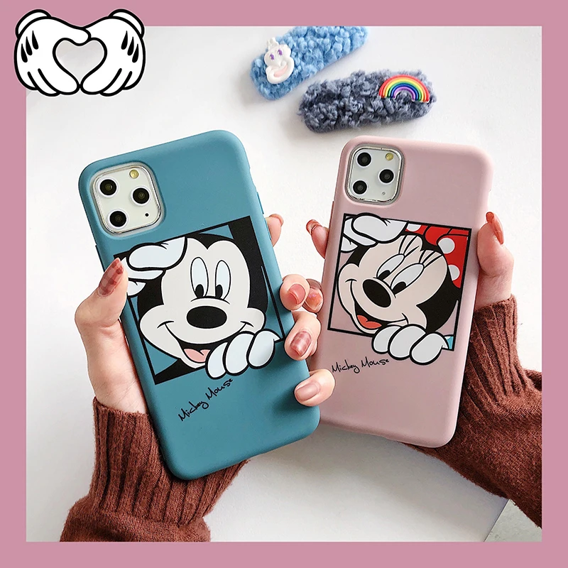 Забавный чехол для телефона с Микки Маусом для iPhone 11Pro X XS Max XR 6 6S 7 8 Plus Милый Мягкий ТПУ силиконовый защитный чехол с Минни Маус