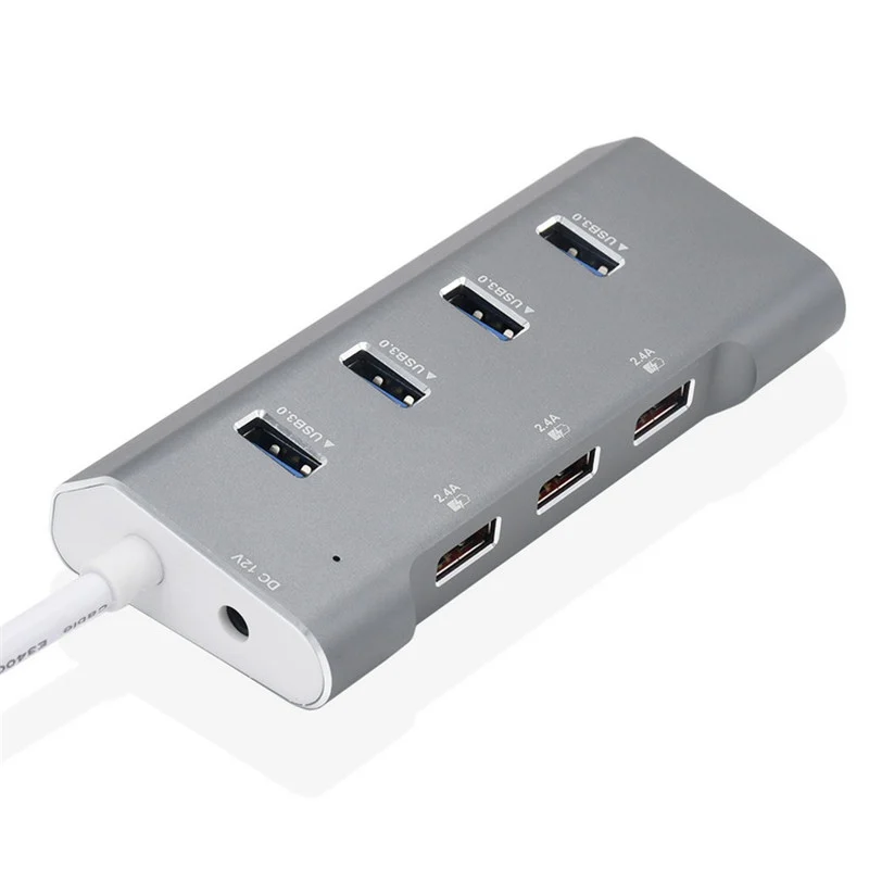 7 портов usb-хаб USB3.0 Синхронизация данных 2.4A адаптер для быстрой зарядки