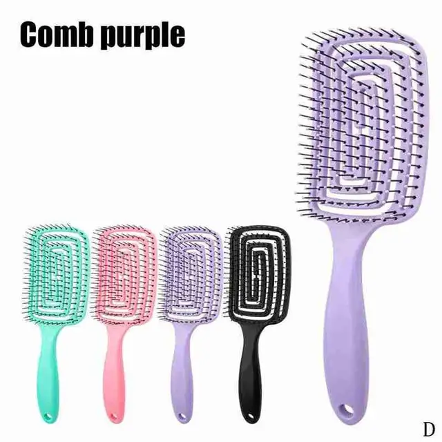 Hair Scalp Massage Comb Hairbrush Bristle Nylon Women Wet Curly Detangle Hair Brush For Salon Hairdressing Tool D