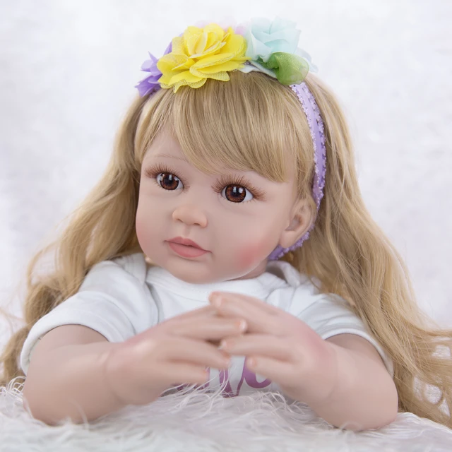 Bebê Reborn Boneca Loira Princesa 55cm Presente Para Criança