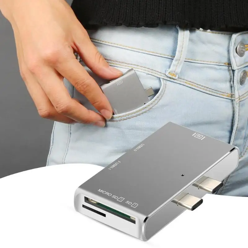 Горячая Распродажа, двойной USB C концентратор, Классический Тонкий YC212 5 в 1, двойной type-C концентратор USB 3,1, HDMI, USB 3,0, SD, TF док-станция для MacBook Pro