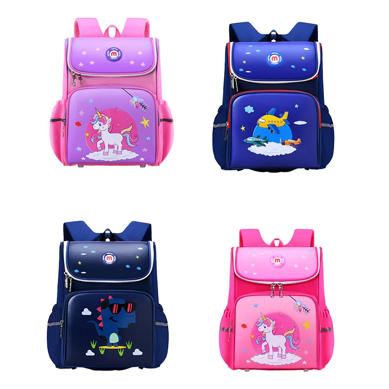 

CHILDREN'S School Bags 1-3-4-6 Grade Young STUDENT'S Lightweight Burden Relieving Spine-Backpack Korean-style School Bag Alilong