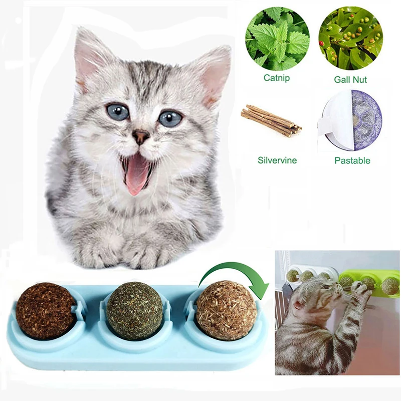 

3pcs Pet Cat Snacks Catnip Ball Candy Licking Solid Nutrition Gel Energy Ball Cat Snacks Licking Sugar Snacks Ball with Sucker