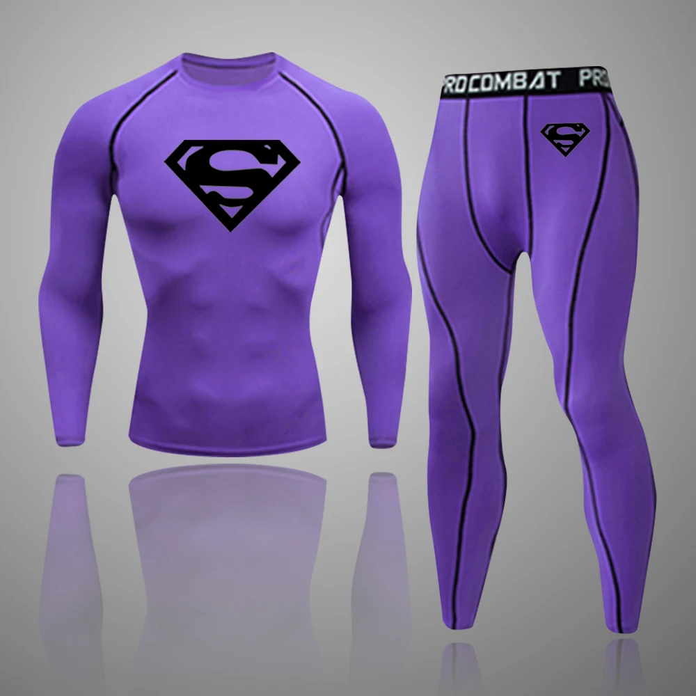 2021 New Men's Sports Set Running Tights Workout Fitness Comprehensive Training Tracksuit Long Sleeves Shirts Sportswear Kit