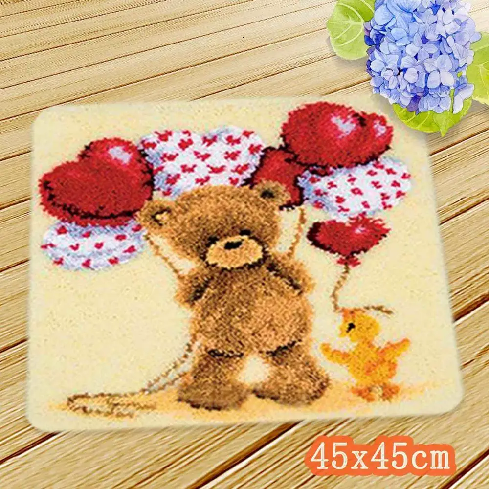 Многоцветный Almofadas Diy Smyrna Knooppakket Klink Haak Kleed Bloemen рукоделие коврик Подарочная вышивка подушка с пуговицей животные защелка крюк комплект - Цвет: Многоцветный