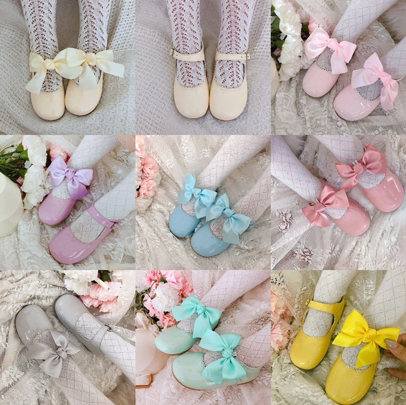 2020spring Customized Spanish Sweet Bow Princess Shoes Little Girl Shoes Mary Jane Shoes Girls Dress Shoes Toddler Dress Shoes