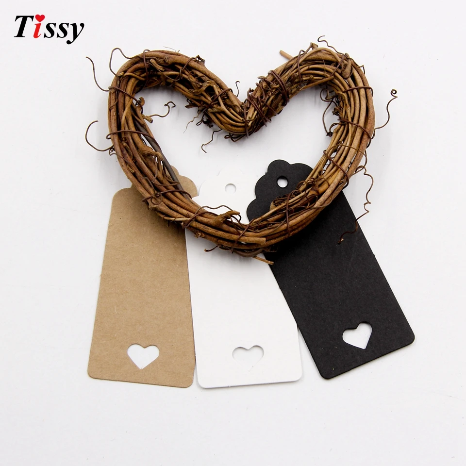 50PCS DIY Kraft Paper Tag Hollow Love Labels Card Hang Tag Wedding Party Note Blank price Hang tag Kraft Gift Wrapping Supplies