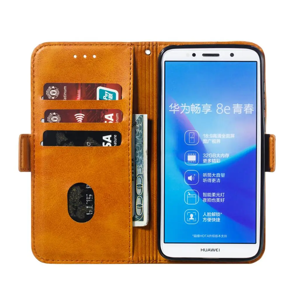 Для huawei Y5 Y6 Y7 Y9 Prime сплошной цвет магнит пара всасывающий кожаный чехол-Бумажник откидная крышка слот для карт сумка