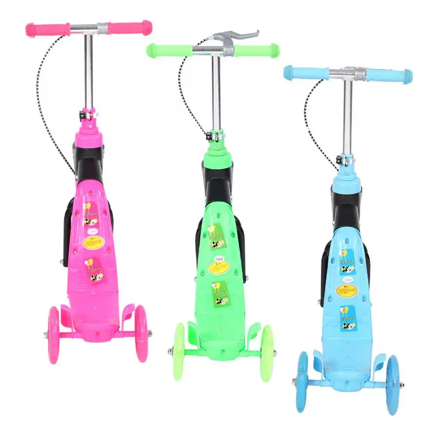 2 in 1 Children Scooter Tricycle Kids Scooter Baby Walker Three-Wheeled Height Adjustable Seat or Stand Children Kick Scooter